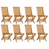 Set 8 Scaune Gradina Pliabile Lemn Masiv Tec 47x60x89cm Gossi