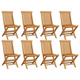 Set 8 Scaune Gradina Pliabile Lemn Masiv Tec 47x60x89cm Gossi