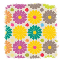 Sticker decorativ Flori, Multicolor, 55 cm, 9987ST foto