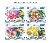 Timbre Maldive 2014: Prigorii si Orhidee, Bloc MNH, Cota Michel 8&euro; - Colectie Filatelie Rara