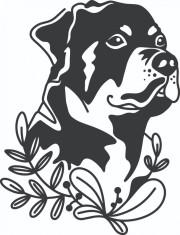 Sticker decorativ, Rottweiler Dog, Negru, 77 cm, 7061ST