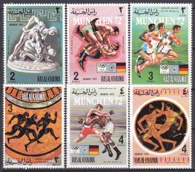 DB1 Ras Al Khaima Sport JO Munchen 1972 6 v. MNH foto