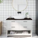 vidaXL Blat de baie, maro &icirc;nchis, 120x50x(2-4) cm, lemn masiv tratat