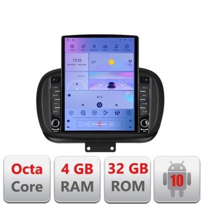 Navigatie Fiat 500 2014- G-539 ecran tip TESLA 9.7&quot; cu Android Radio Bluetooth Internet GPS WIFI 4+32GB DSP 4G Octa Co CarStore Technology