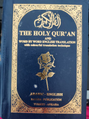 Sfantul Coran The Holy Quran and word by word english translation Arab-Englez foto