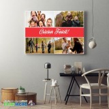 Tablou Canvas Personalizat Crăciun 4 Fotografii 70x50cm, Decoratiune Casa, Panza Premium, Cadou Unic, Print Rezistent