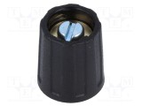Buton rotativ negru ABS &Oslash;4mm &Oslash;13,5x15,5mm OKW