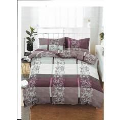 Lenjerie de pat pentru o persoana cu husa de perna dreptunghiulara, Relax, bumbac mercerizat, multicolor