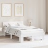 VidaXL Cadru de pat cu headboard Alb 120 x 200 cm Lemn de brad solid