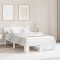 vidaXL Cadru de pat cu headboard Alb 120 x 200 cm Lemn de brad solid