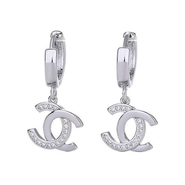 Cercei Efb tip Channel culoare argintie