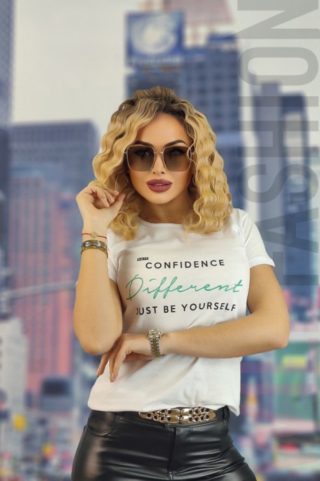 U848-2 Tricou casual cu imprimeu text