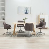 Cumpara ieftin Scaune de bucătărie pivotante, 4 buc., gri taupe, textil