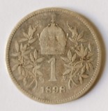 AUSTRIA 1 COROANA 1898 KRONE KORONA ARGINT VF++ ( CITITI DESCRIEREA )