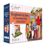 Pachet Raspundel Istetel, creion si carte Engleza si joc, in acelasi loc