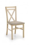 Scaun Halmar Dariusz pentru dining/bucatarie, stil clasic, cadru lemn, tapitat, 45x43x90 cm, maro/bej