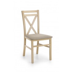 Scaun Halmar Dariusz pentru dining/bucatarie, stil clasic, cadru lemn, tapitat, 45x43x90 cm, maro/bej