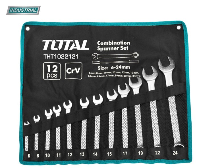 Set 12 chei combinate TOTAL Industrial - 6-24mm