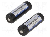 Acumul: Li-Ion 18500 3,7V 2000mAh &Oslash;18,4x52,6mm 2buc.