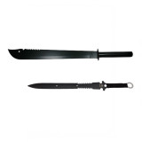 Set doua sabii de vanatoare, IdeallStore&reg;, Ninja Blade, 83 cm, negru, teaca inclusa
