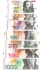 Set Bancnote Slovenia: 10, 20, 50, 100, 200, 500, 1000 Tolarjev (1992-2005) UNC