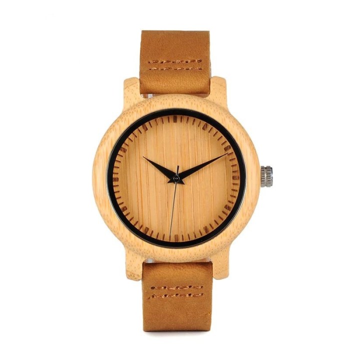 Ceas din bambus Bobo Bird cu curea din piele, A10