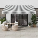 VidaXL Copertină retractabilă automat, antracit/alb, 400x350 cm