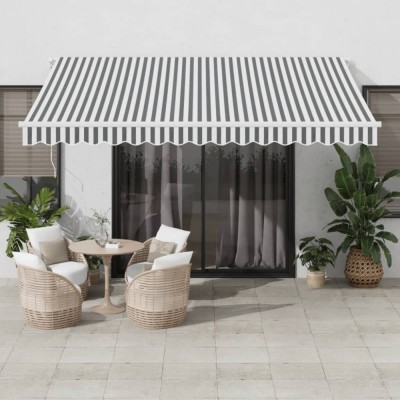 Gossi copertina retractabila automat, antracit/alb, 400x350 cm foto