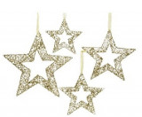 Cumpara ieftin Set 4 stele decorative Xmas Gold - Modele diferite | Kaemingk