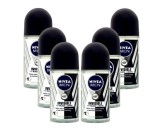 Set 6X Antiperspirant Roll-on Men Black&amp;White Invisible Original 50ml Nivea