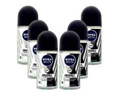 Set 6X Antiperspirant Roll-on Men Black&amp;White Invisible Original 50ml Nivea