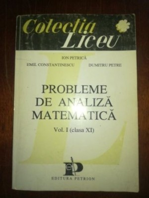 Probleme de analiza matematica 1 (cls. XI)- Ion Petrica, Emil Constantinescu foto