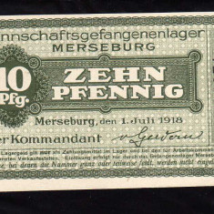 F. RARR : GERMANIA = LAGERGELD MERSEBURG - 10 PFENNIG 1918 - UNC / CEA DIN SCAN