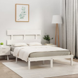 Cadru de pat, alb, 200x200 cm, lemn masiv GartenMobel Dekor, vidaXL