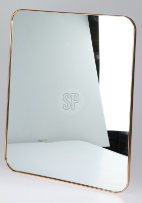 Oglinda decorativa dreptunghiulara cu rama aurie foto