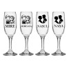 Set pahare Sampanie din sticla, personalizate, Miri si Nasi, pentru nunta, model 4, Oem