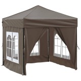 Cort pliabil pentru petrecere, pereti laterali, taupe, 2x2 m