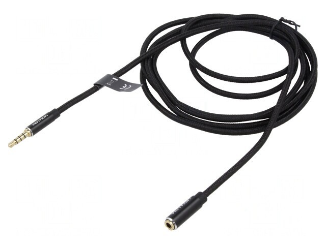 Cablu Audio Jack 3,5mm 4pin 0,5m Negru