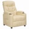 vidaXL Fotoliu rabatabil, crem, material textil 339091