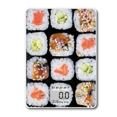 Cantar de bucatarie Beper, 5 kg, functie TARA, model sushi foto