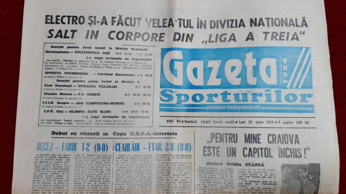 Ziar Gazeta Sporturilor 26 06 1995