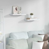 vidaXL Raft de perete Pe perete 2 pcs Marmură albă 50 x 23,5 x 4 cm 42019966