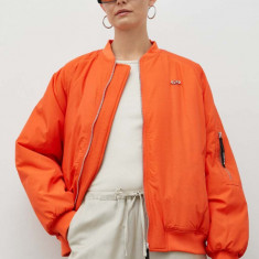 Résumé geaca bomber femei, culoarea portocaliu, de iarna, oversize