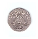Moneda Marea Britanie 20 pence 1982, stare buna, curata