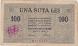ROMANIA 100 LEI BGR 1917 uzata stampilata
