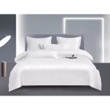 Cumpara ieftin Lenjerie de Pat, Jacquard Satinat cu Elastic, pentru Pat Dublu, 6 Piese, Alb - ION85