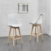 Scaune de bar AdelaW set 2 buc 105 x 48 x 58 cm picioare fag alb [en.casa] HausGarden Leisure, [en.casa]
