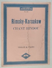 CHANT HINDOU par RIMSKY - KORSAKOW , VIOLON et PIANO , EDITIE INTERBELICA