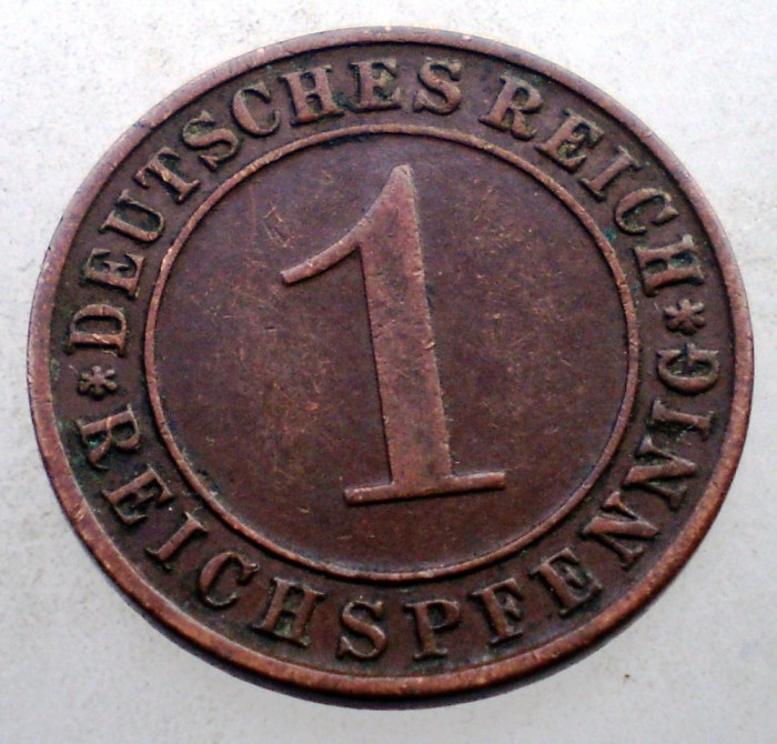 2.708 GERMANIA WEIMAR 1 REICHSPFENNIG 1935 D