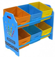 Organizator jucarii Copii Fun cu cadru din lemn Blue Crayon foto